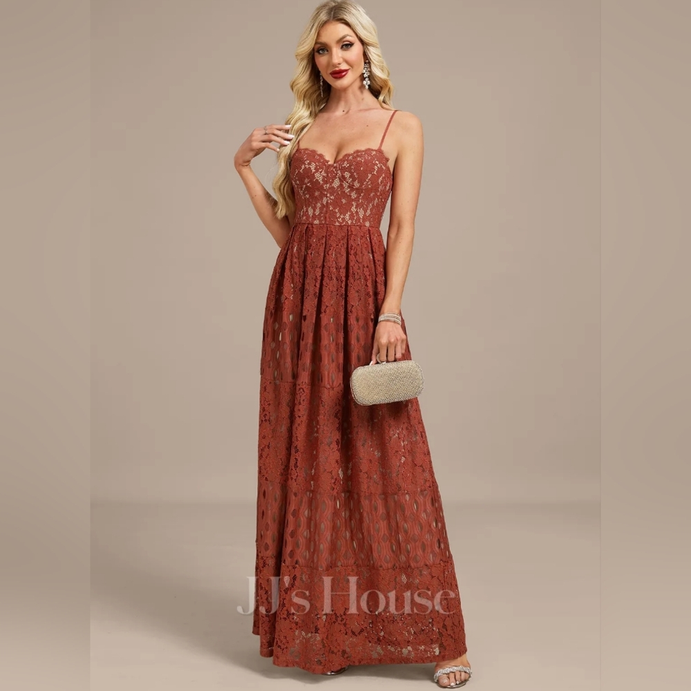 JJs House Rust Lace Maxi Dress